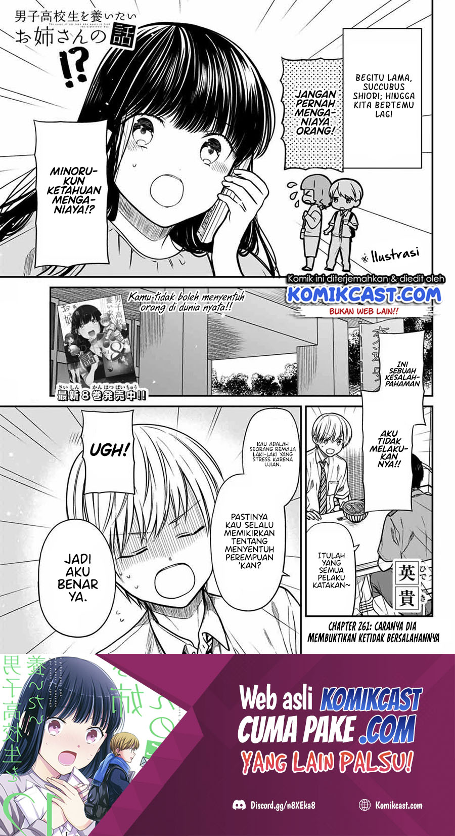Danshi Koukousei wo Yashinaitai Onee-san no Hanashi Chapter 261 Bahasa Indonesia